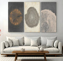 Boho Tree Ring Wall Art, Modern Minimalist Wood Grain