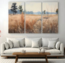 Golden Fields Canvas Wall Art Print – Serene Landscape of