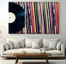 Vinyl Record and Album Collection Canvas Wall Art - Retro