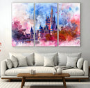 Disney Wall Art: Dreamy Watercolor Cinderella Castle Canvas by MyGreatCanvas | Canvas Wall Art Prints | Photo Prints & Wall Decor
