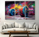 Abstract Graffiti Barbell Canvas Wall Art – Urban Fitness
