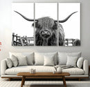Longhorn Canvas Print, Bighorn Cow Wall Art Canvas Print
