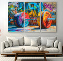 Fitness Gym Barbell Graffiti Wall Art Canvas Print