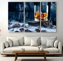 Whiskey Ice Wall Art Canvas Print