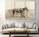 Cowboy Wall Art - Western Horse Canvas Print - Vintage