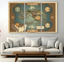 Avatar Wall Art: The Last Airbender Vintage Map - Wall Art