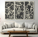 Modern Botanical Wall Art - Floral Black and White Canvas