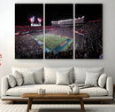 Ben Hill Griffin Stadium Night Game Triple Canvas Wall Art -