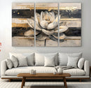 Abstract Lotus Flower Wall Art Canvas Print, Meditation Yoga