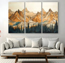 Rustic Wood Mountain Wall Art Print | Triptych Giclee Print by MyGreatCanvas | Canvas Wall Art Prints | Photo Prints & Wall Decor