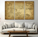 Vintage Game of Thrones Map Wall Art | Westeros and Essos
