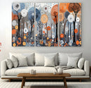 Abstract Winter Landscape Canvas Wall Art Print - Large