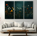 Framed Wildflower Field Wall Art, Framed Vintage Botanical