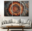Wood Grain Canvas Wall Art - Framed Abstract Tree Ring