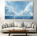 Abstract Ocean Print Artwork- Serene Blue Ocean Canvas Wall