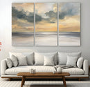 Modern Coastal Artwork with Vibrant Abstract Ocean Waves