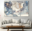 Abstract Blue and Gold Canvas Wall Art - Fluid Modern Ink