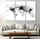 Abstract World Map Wall Art – Framed Geometric Line Canvas by MyGreatCanvas | Canvas Wall Art Prints | Photo Prints & Wall Decor