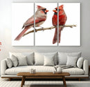 Cardinal Canvas Wall Art - Male and Female Cardinal Print -