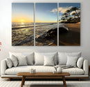 Tropical Beach Wall Art - Stunning Ocean Sunset Canvas Print
