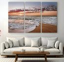 Ocean Sunset Wall Art Canvas Print – Framed Sandy Shore