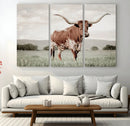 Texas Longhorn Wall Art – Framed Spotted Cattle Canvas by MyGreatCanvas | Canvas Wall Art Prints | Photo Prints & Wall Decor