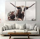 Texas Longhorn Wall Art Canvas Print – Framed Spotted Bull by MyGreatCanvas | Canvas Wall Art Prints | Photo Prints & Wall Decor