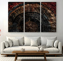 Dark Wood Ring Wall Art Canvas Print – Framed Abstract Tree