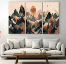 Wood Mountain Landscape Wall Art Canvas Print – Framed