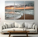 Ocean Sunset Wall Art Canvas Print – Framed Beach Waves