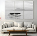 Whale Tail Wall Art – Framed Black White Ocean Canvas by MyGreatCanvas | Canvas Wall Art Prints | Photo Prints & Wall Decor