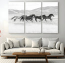 Wild Horses Running Wall Art Canvas Print, Framed Black by MyGreatCanvas | Canvas Wall Art Prints | Photo Prints & Wall Decor
