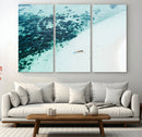 Minimal Beach Wall Art – Framed Ocean Swimming Canvas by MyGreatCanvas | Canvas Wall Art Prints | Photo Prints & Wall Decor