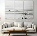 Surfer Silhouette Wall Art – Framed Calm Ocean Canvas by MyGreatCanvas | Canvas Wall Art Prints | Photo Prints & Wall Decor