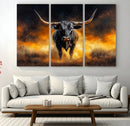Longhorn Canvas Wall Art Canvas Print – Framed Bold Bull