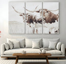 Longhorn Wall Art Canvas Print – Framed Western Cow Rustic