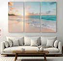 Beach Sunset Wall Art Canvas Print – Framed Ocean Waves