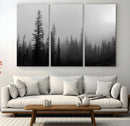 Misty Pines Wall Art Canvas Print – Framed Woodland
