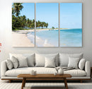 Palm Tree Coast Wall Art Canvas Print – Framed Island Getaway with Crystal Blue Water Scenic Artwork for Home, Office by MyGreatCanvas | Canvas Wall Art Prints | Photo Prints & Wall Decor