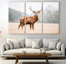 Vintage Wildlife Wall Art Canvas Print – Misty Landscape