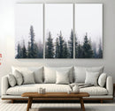 Foggy Forest Wall Art Canvas Print – Framed Misty Pines