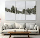 Frosty Pines Wall Art Canvas Print – Framed Silent Snowfall