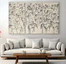 Wild Horse Stampede Wall Art Canvas Print – Monochrome by MyGreatCanvas | Canvas Wall Art Prints | Photo Prints & Wall Decor