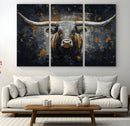 Rustic Longhorn Bull Wall Art Canvas Print – Vintage Western by MyGreatCanvas | Canvas Wall Art Prints | Photo Prints & Wall Decor
