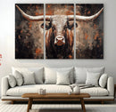 Rustic Longhorn Bull Wall Art Canvas Print – Vintage Western by MyGreatCanvas | Canvas Wall Art Prints | Photo Prints & Wall Decor