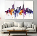 Atlanta Skyline Wall Art Canvas Print – Framed Colorful