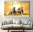 Wild Horses Wall Art Canvas Print – Framed Galloping Herd