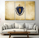 Massachusetts Flag Wall Art Canvas Print
