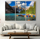 Moraine Lake 3-Panel Wall Art, Majestic Mountain and Lake by MyGreatCanvas | Canvas Wall Art Prints | Photo Prints & Wall Decor