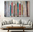 Vintage Wooden Weathered Ski's in Front of an Old Barn Wall by MyGreatCanvas | Canvas Wall Art Prints | Photo Prints & Wall Decor